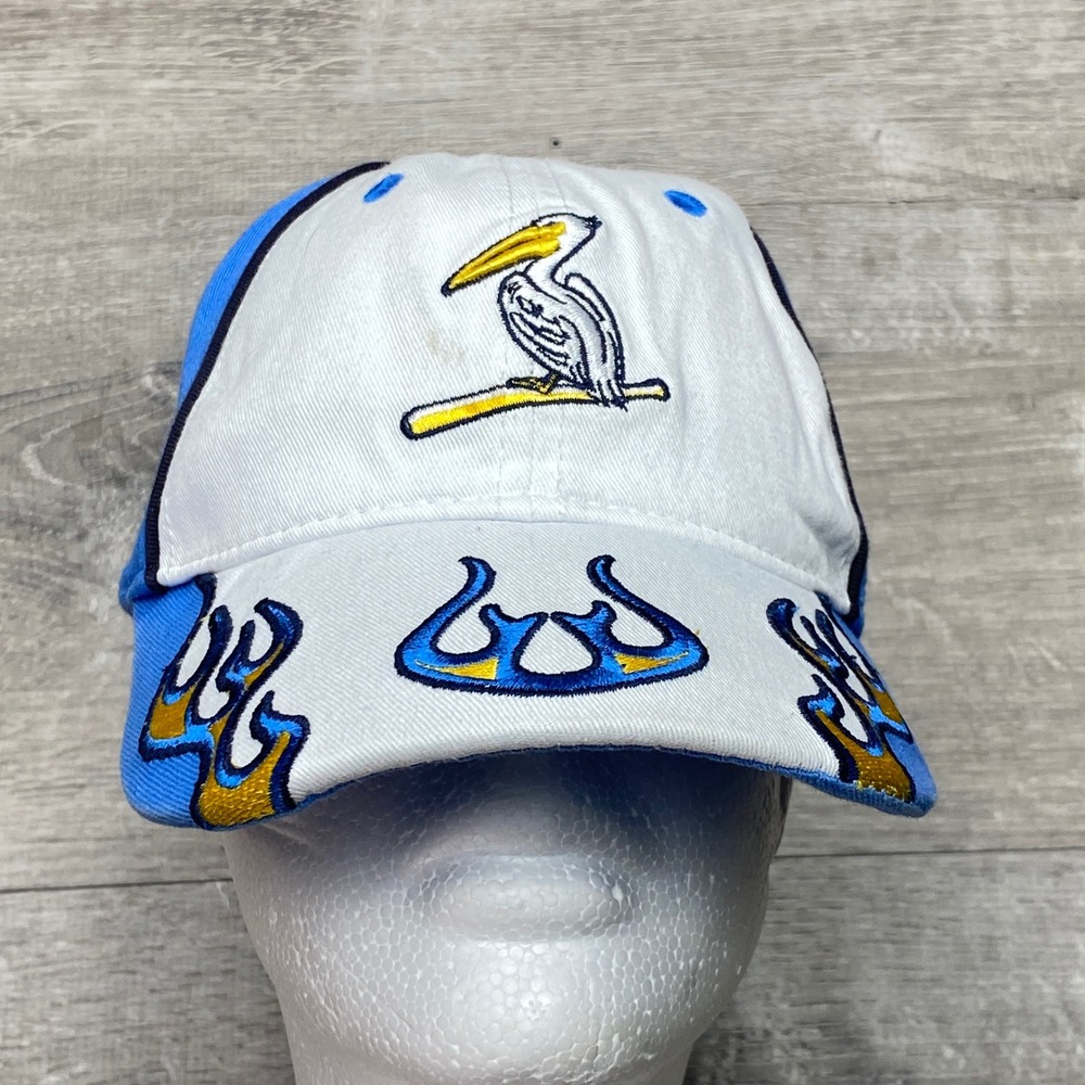 New Era Hat Myrtle Beach Pelicans Youth OSFM Blue White‎ Flame MiLB Baseball Cap